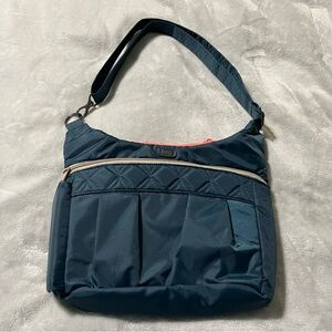 LUG Swing Crossbody Bag Purse Teal Zip Pockets Adjustable Strap